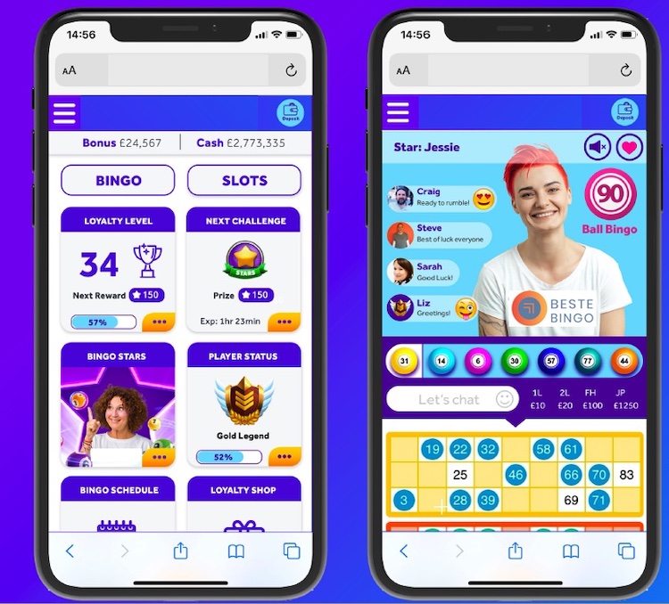 Mobiele bingo website