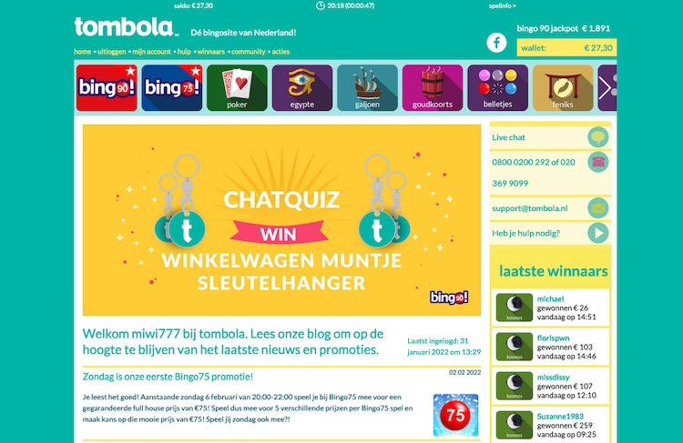 Tombola-bingo-spel-lobby