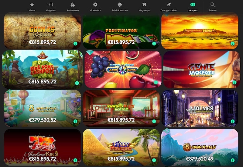 grote jackpots spellen