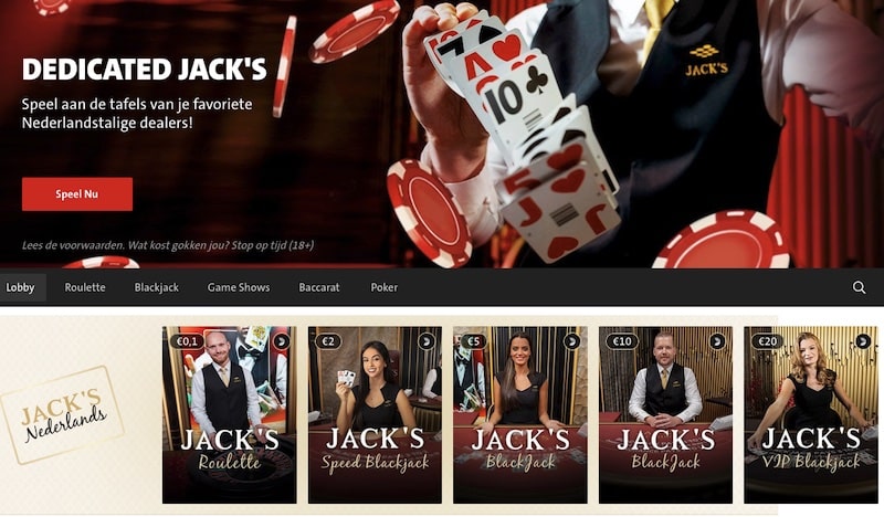 Jacks live casino Nederlandstalig