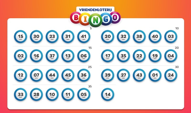 Vriendenloterij-bingokaarten