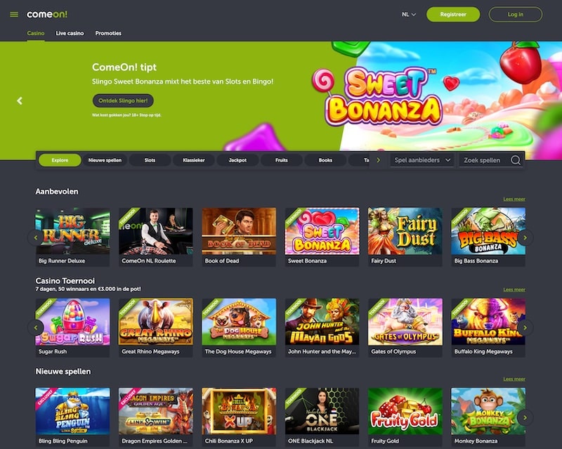 ComeOn! | Nieuw online casino in Nederland met bingo gokkasten!
