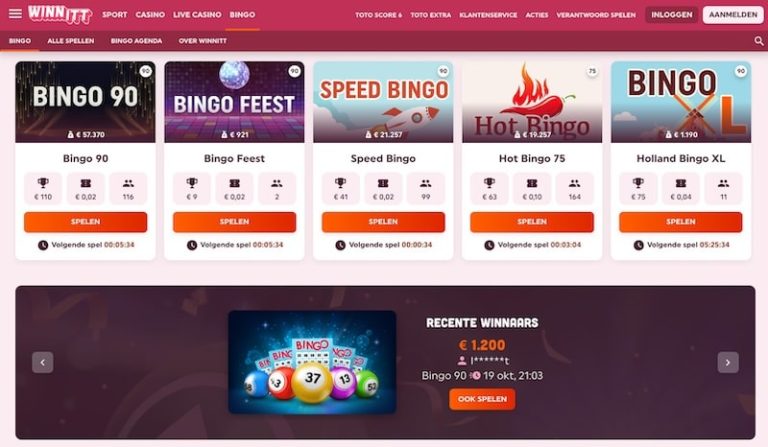 WinnItt Bingo | Beste bingosite Nederland. Review, uitleg en bonus!