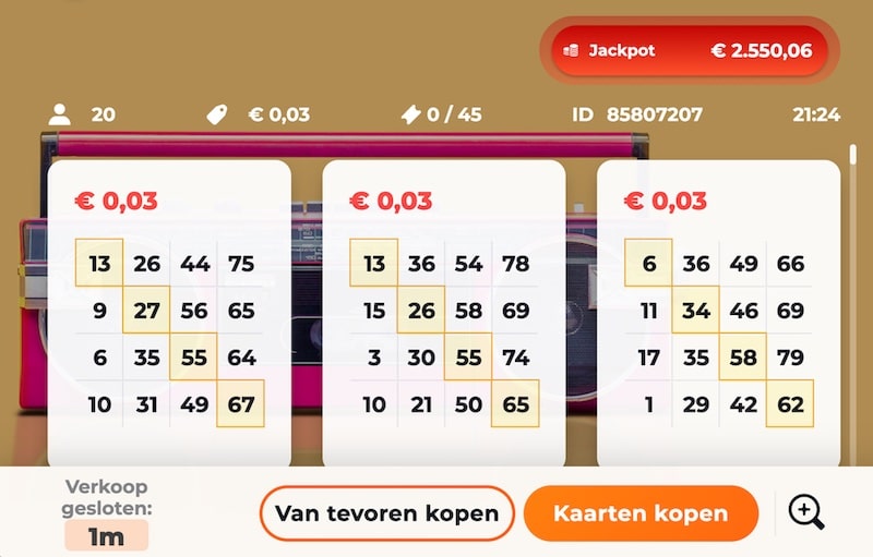 kaarten kopen met saldo