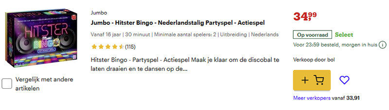 hitster bingo aanbieding