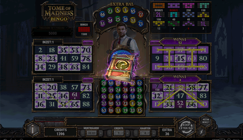 Tome of Madness Bingo spel - Mystery Tome Bonus