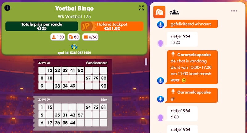 winnitt voetbal bingo